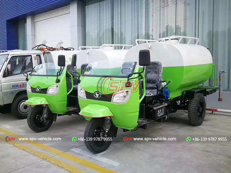 Tricycle Water Spraying Truck - Front Left Side